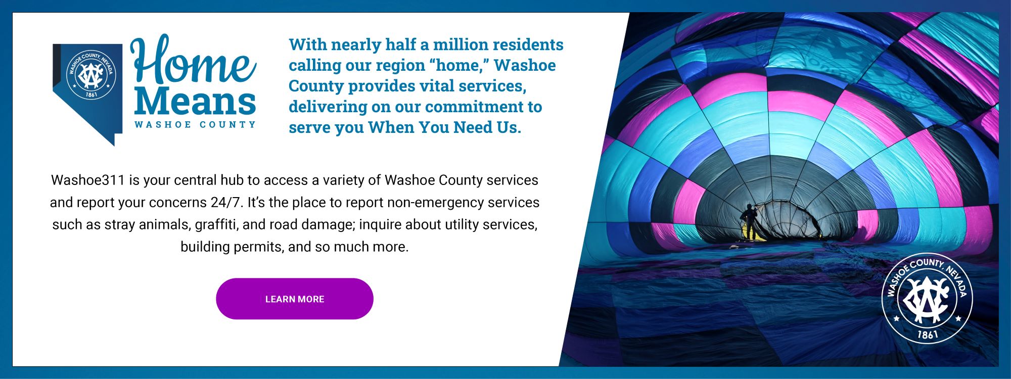 Washoe County 311 Resource Banner